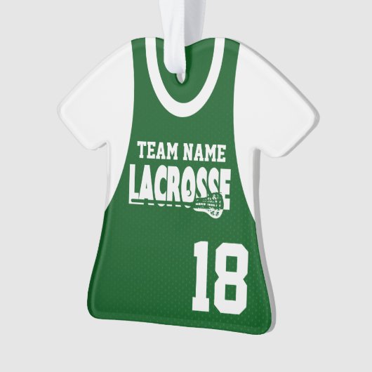 Lacrosse Sports Jersey Green mit Foto Ornament (Vorderseite)