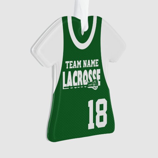 Lacrosse Sports Jersey Green mit Foto Ornament (Vorderseite)