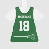 Lacrosse Sports Jersey Green mit Zahlen Ornament (Rückseite)