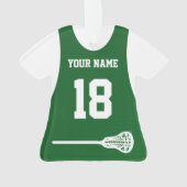 Lacrosse Sports Jersey Green mit Zahlen Ornament (Rückseite)