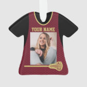 Lacrosse Sports Jersey Maroon mit Foto Ornament (Rückseite)