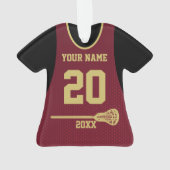 Lacrosse Sports Jersey Maroon Ornament (Rückseite)