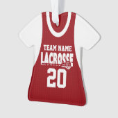Lacrosse Sports Jersey Red mit Foto Ornament (Vorderseite)