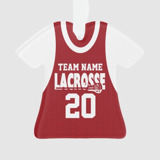 Lacrosse Sports Jersey Red mit Foto Ornament (Vorderseite)