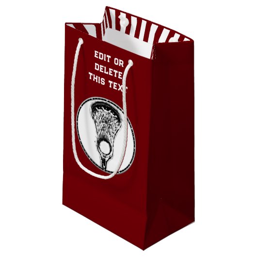 Lacrosse Sports Kleine Geschenktasche Geschenktüte (Vorderseite Schrägansicht)