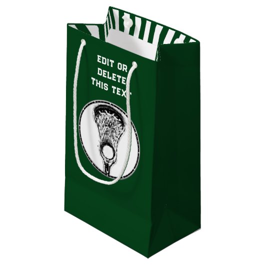 Lacrosse Sports Kleine Geschenktasche Geschenktüte (Vorderseite Schrägansicht)