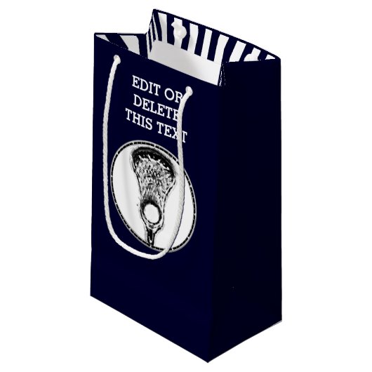 Lacrosse Sports Kleine Geschenktasche Kleine Geschenktüte (Vorderseite Schrägansicht)