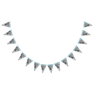 Lacrosse Sports Light Blue Bunting Flags Wimpelkette