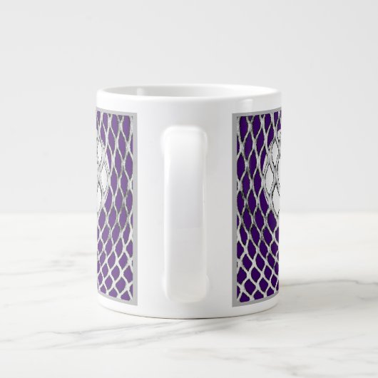 Lacrosse Sports Lila Jumbo-Tasse (Rückseite)