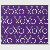 Lacrosse Sports Lila Wrapping Paper Geschenkpapier (Flach)