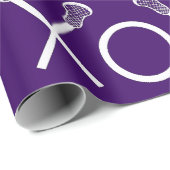 Lacrosse Sports Lila Wrapping Paper Geschenkpapier (Rolleneckpunkt)