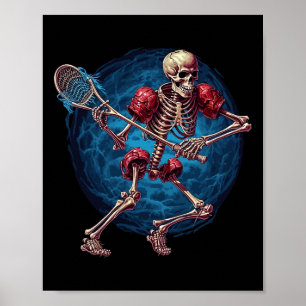 Lacrosse Sports Lover Halloween Lacrosse Player Sk Poster