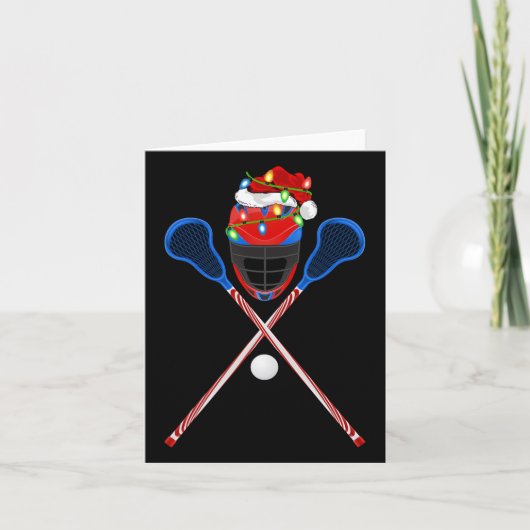 Lacrosse Sports Lover Xmas Weihnachtsmannmütze Lac Karte (Vorderseite)