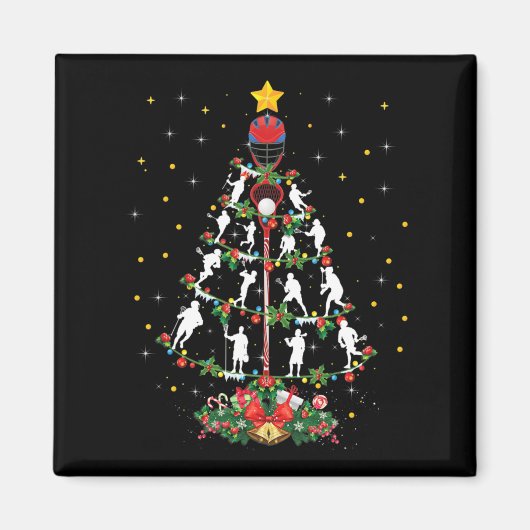 Lacrosse Sports Lover Xmas Weihnachtsmannmütze Lac Magnet (Vorne)