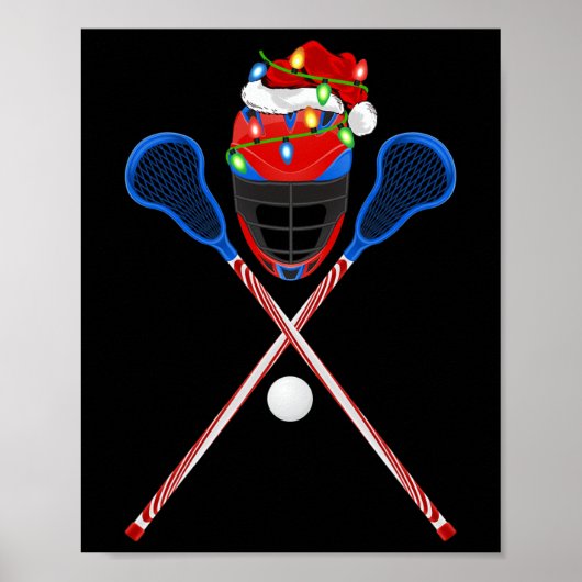 Lacrosse Sports Lover Xmas Weihnachtsmannmütze Lac Poster (Vorne)