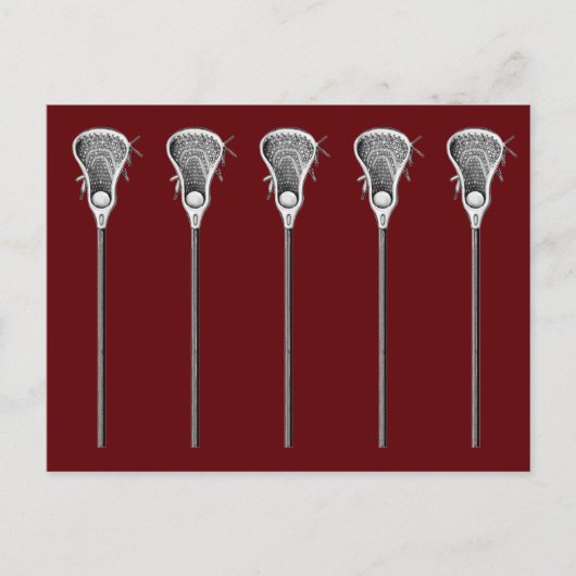 Lacrosse Sports Maroon Postcard Postkarte (Vorderseite)
