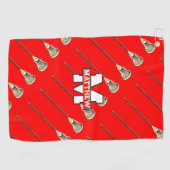 Lacrosse Sports Mit Monogramm Golfhandtuch (Horizontal)