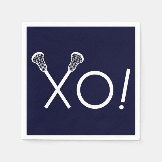 Lacrosse Sports Navy Blue Serviette (Vorderseite)