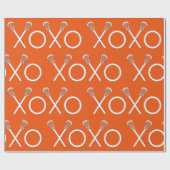 Lacrosse Sports Orange Geschenkpapier (Flach)
