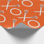 Lacrosse Sports Orange Geschenkpapier (Ecke)