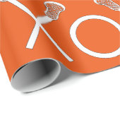Lacrosse Sports Orange Geschenkpapier (Rolleneckpunkt)
