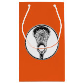 Lacrosse Sports Orange kleine Geschenktasche Geschenktüte (Rückseite)