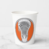 Lacrosse Sports Orange Pappbecher (Rückseite)