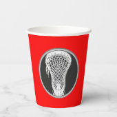 Lacrosse Sports Red Pappbecher (Rückseite)