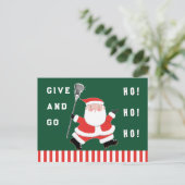 Lacrosse Sports Weihnachtsfeiertag Postkarte (Stehend Vorderseite)