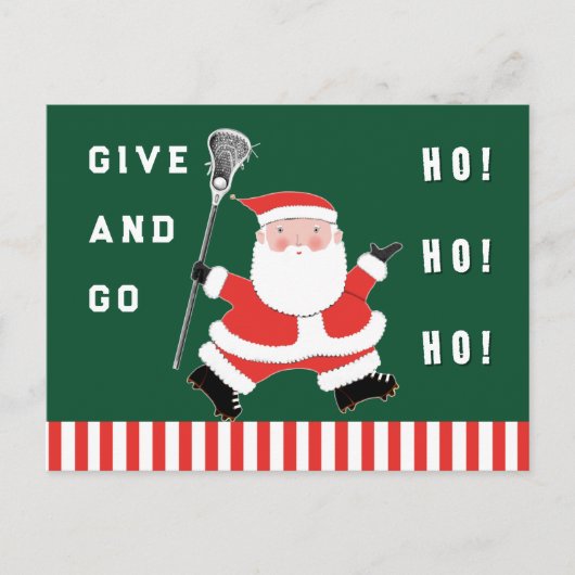 Lacrosse Sports Weihnachtsfeiertag Postkarte (Vorderseite)