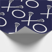 Lacrosse Sports Wrapping Paper Geschenkpapier (Ecke)