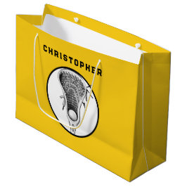 Lacrosse Sports Yellow Gift Bag Große Geschenktüte