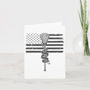 Lacrosse Stick and wütend Snake US-amerikanische F Karte