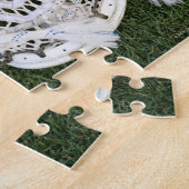 Lacrosse-Stick auf Gras Puzzle (Seite)