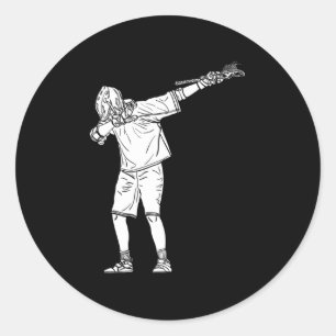 Lacrosse Stick Boy Dabbing Jugend Dab Tanz Runder Aufkleber