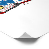 Lacrosse Stick in Rot Poster (Ecke)