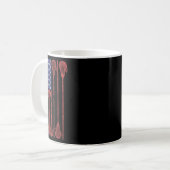 Lacrosse Stick Lax American Flag Kaffeetasse (Vorderseite Links)