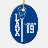Lacrosse Stick mit Foto Color Editable Keramik Ornament (Vorne)