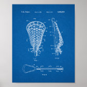 Lacrosse Stick Patent - Blueprint Poster (Vorne)