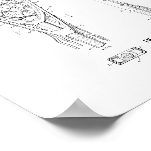 Lacrosse Stick Patent Poster (Ecke)