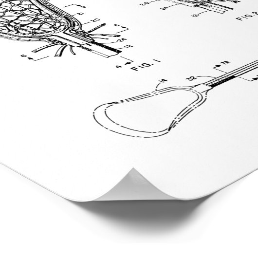 Lacrosse Stick Patent Poster (Ecke)