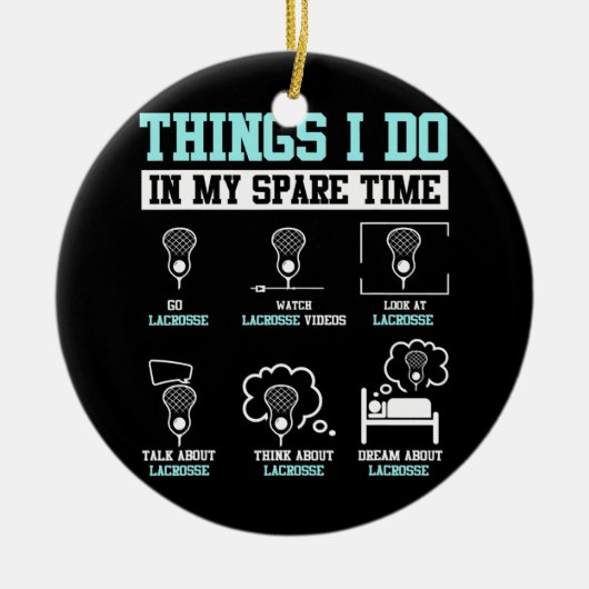 Lacrosse Stick Player LAX Sportspiel Funny Keramik Ornament (Vorne)