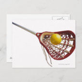 Lacrosse stick und Kugel Postkarte (Vorne/Hinten)