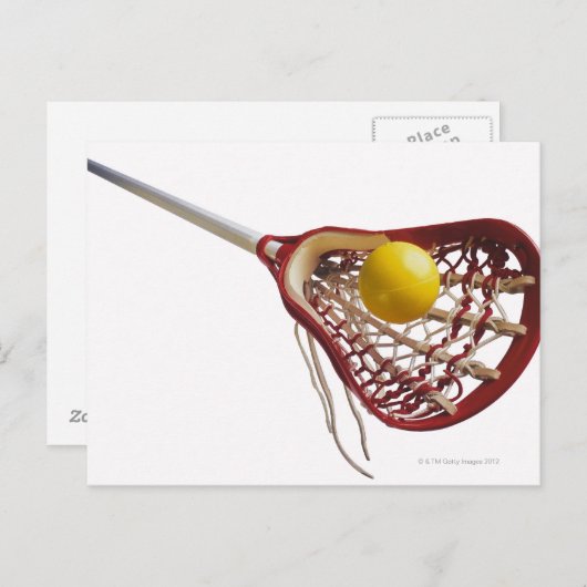 Lacrosse stick und Kugel Postkarte (Vorne/Hinten)