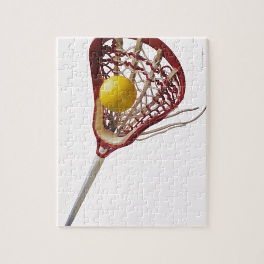 Lacrosse stick und Kugel Puzzle (Vertikal)