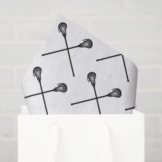 Lacrosse Sticks Balls Sport Schwarz-weiße Geschenk Seidenpapier (Geschenktüte)