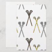Lacrosse Sticks Briefpapier (Vorne/Hinten)