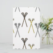 Lacrosse Sticks Briefpapier (Stehend Vorderseite)