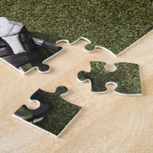 Lacrosse Sticks, Handschuhe und Bälle auf künstlic Puzzle (Seite)