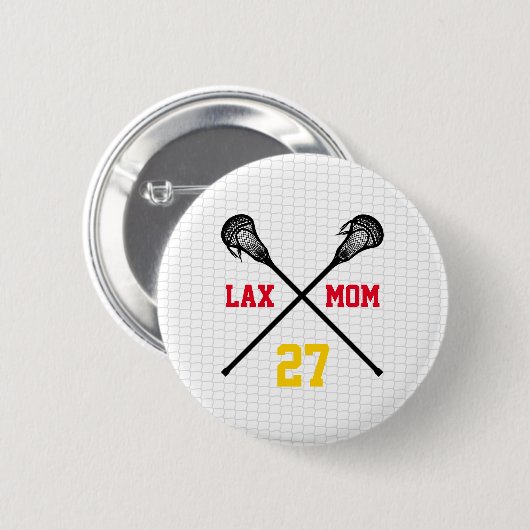 Lacrosse Sticks LAX MAMA Player NUMMER Net Team Fa Button (Vorne & Hinten)